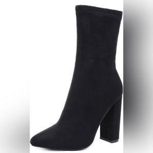 Black Pointed Toe Booties